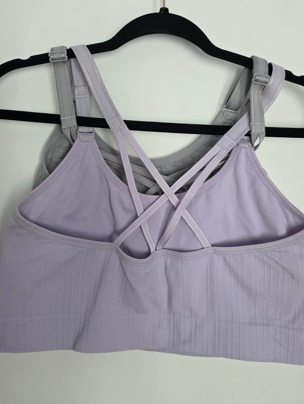 Fruit Of The Loom Seamless Strappy Back Longline Bras, Lilac/Grey, XXL - Picture 2 of 8
